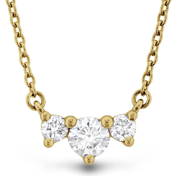 Trinity Small 0.13ctw Diamond SI Clarity; GH Colour 18K Yellow Gold Necklace by Memoire
