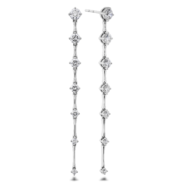 Cadence Drop 1.21ctw Diamond SI Clarity; GH Colour 18K White Gold Earrings by Memoire