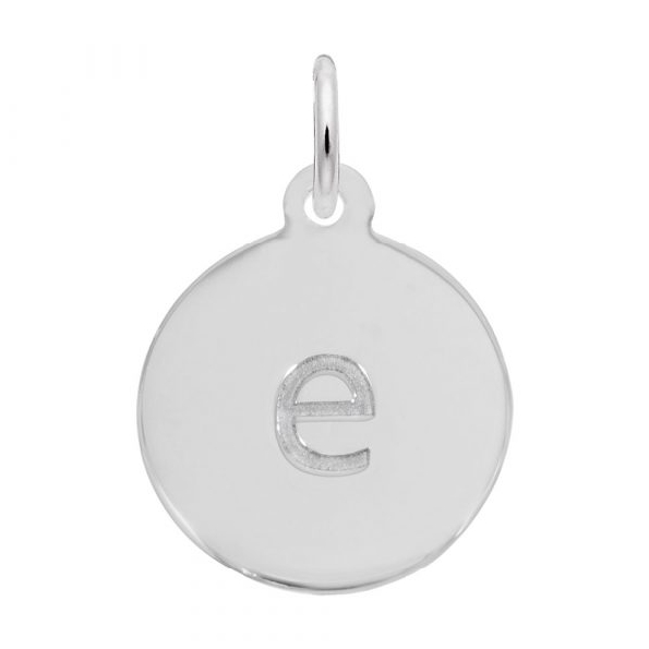 Petite Intial Lower Case Block E Sterling Silver Pendant