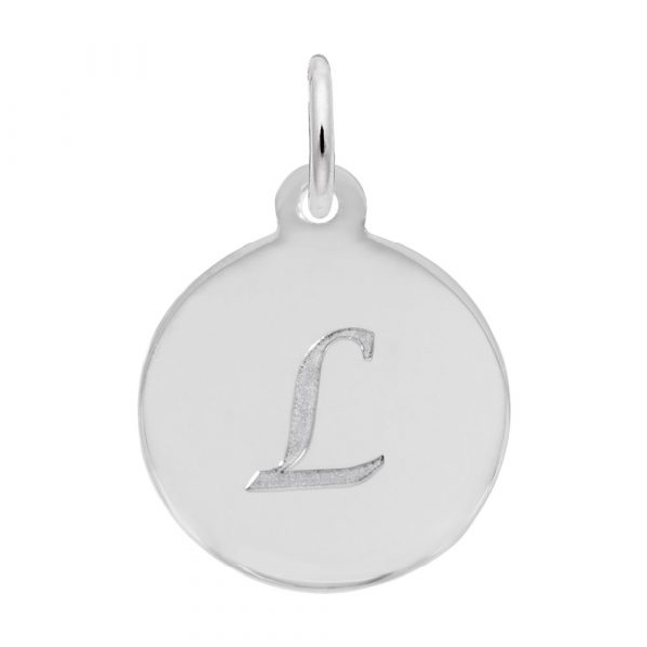 Petite Initial Upper Case Script L Sterling Silver Pendant