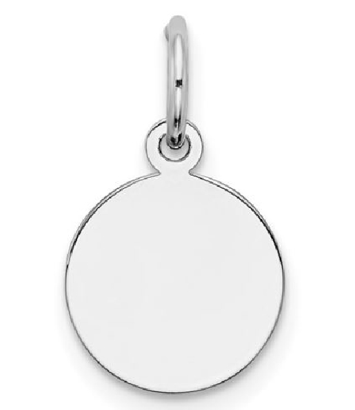 10mm Plain Disc Sterling Silver Pendant
