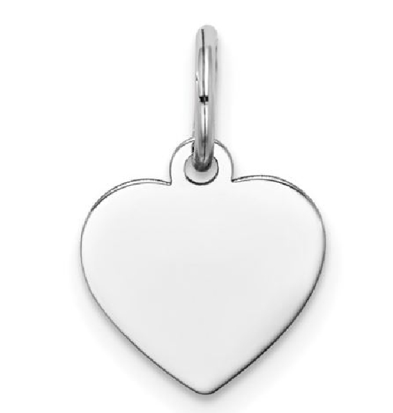 Plain Engraveable Heart Sterling Silver Pendant