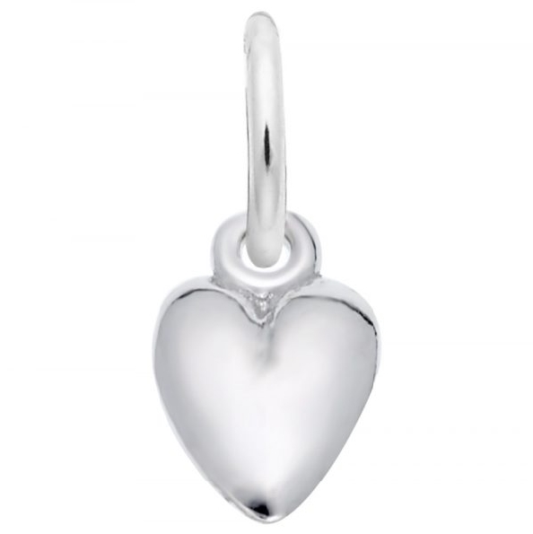 Small Puffed Heart Sterling Silver Pendant