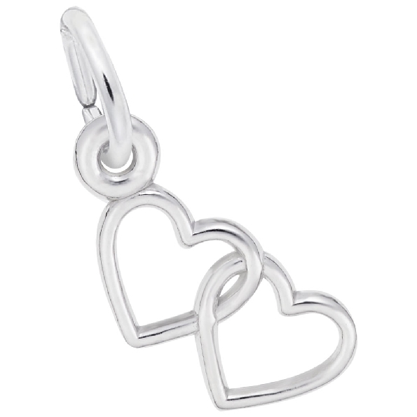 Tiny Double Heart Sterling Silver Pendant