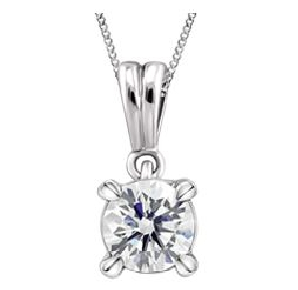 0.30ct Canadian Diamond I1 Clarity; G-I Colour 14K White Gold Pendant and Chain by Fire and Ice - CAD161946 - Made in Canada
