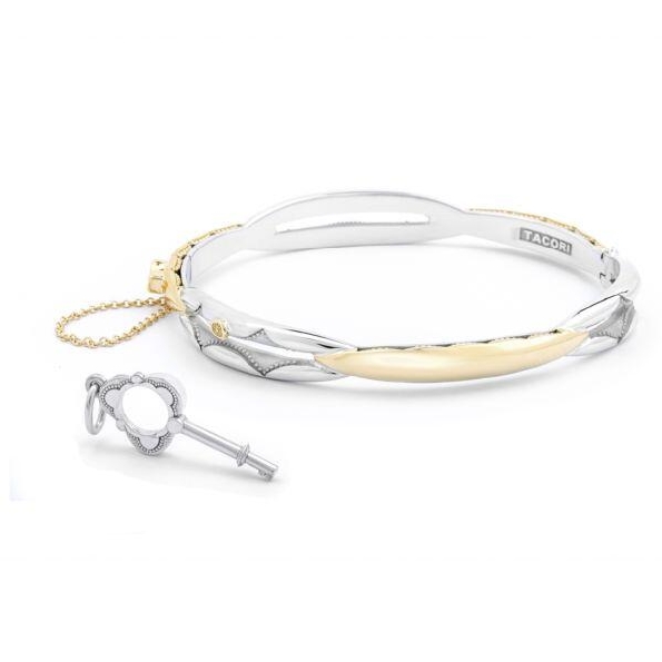 Tacori Promise Bracelet Sterling Silver and 18K Yellow Gold with Stainless Steel Key