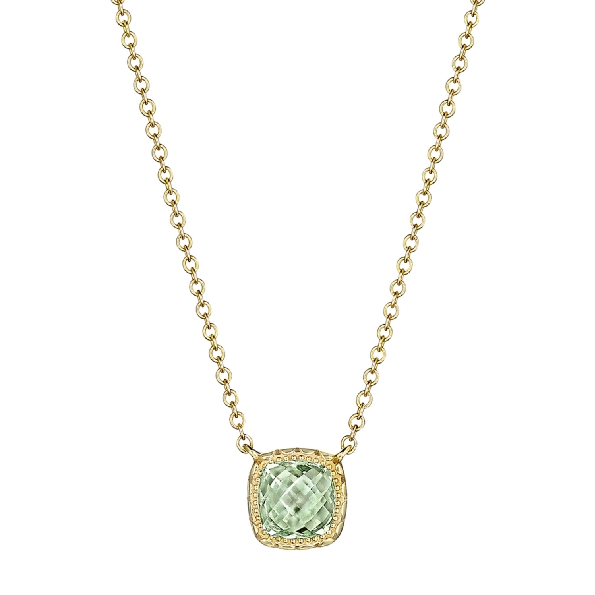 Cushion 5mm Prasiolite Crescent Embrace 14K Yellow Gold Necklace by Tacori - Serial No. 2186824