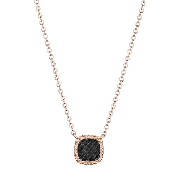 Cushion 5mm Black Onyx Crescent Embrace 14K Rose Gold Necklace by Tacori - Serial No. 2186826
