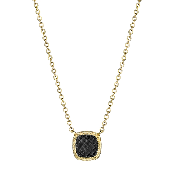 Cushion 5mm Black Onyx Crescent Embrace 14K Yellow Gold Necklace by Tacori - Serial No. 2186827