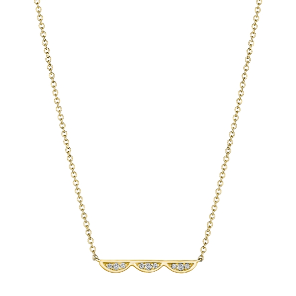0.05ctw Diamond Three Crescent Bar 14K Yellow Gold Necklace by Tacori - Serial No. 2186833