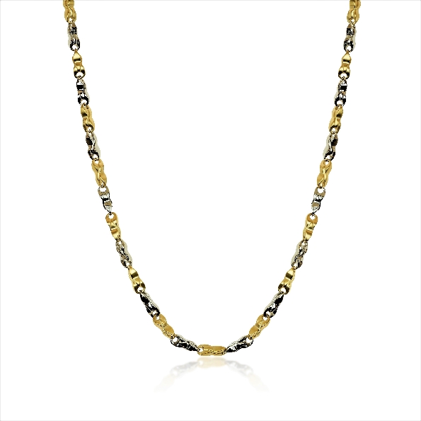 Matte Finish Yellow Ion Plated and Polished Stainless Steel 22 Inch with 2   Removable Extender Link Necklace by Italgem Steel 