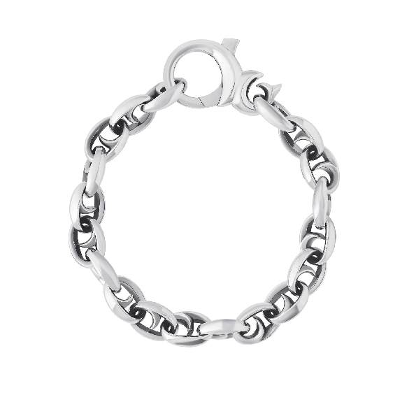 9 Inch Extra Large Oval Thorn Link Sterling Silver Bracelet Thorn Addiction by Stephen Webster