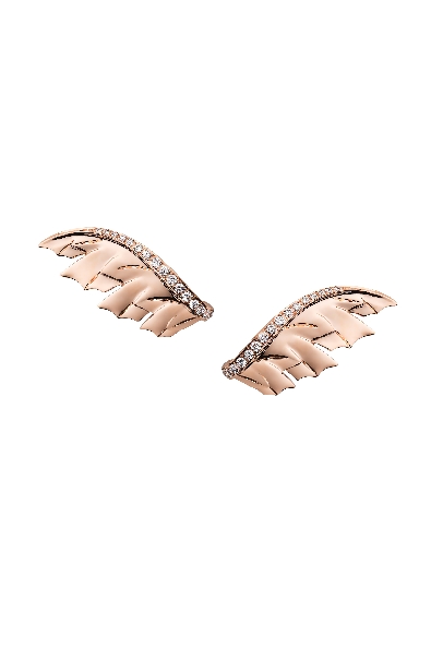 Magnipheasant 0.24ctw White Diamond VS1 Clarity; GH Colour Pave Wing 18K Rose Gold Earrings by Stephen Webster - 30% Off  - Final Sale