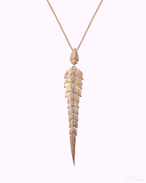 Magnipheasant 0.30ctw White Diamond VS1 Clarity; GH Colour Brushed Finish 18K Rose Gold Pendant with 30 Inch Chain by Stephen Webster - 30% Off - Final Sale