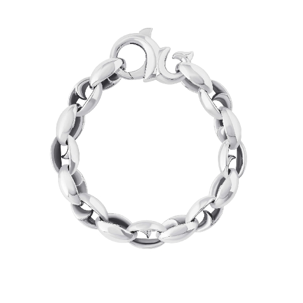 Large Oval Thorn Link Oxidised Finish Sterling Silver Bracelet Thron Addiction by Stephen Webster - 7 1/2 Inches