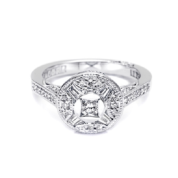 0.61ctw Diamond Round Shape 18K White Gold Ring by Tacori - Serial No. 114752- Size 6 1/4  - 50% off - Final Sale