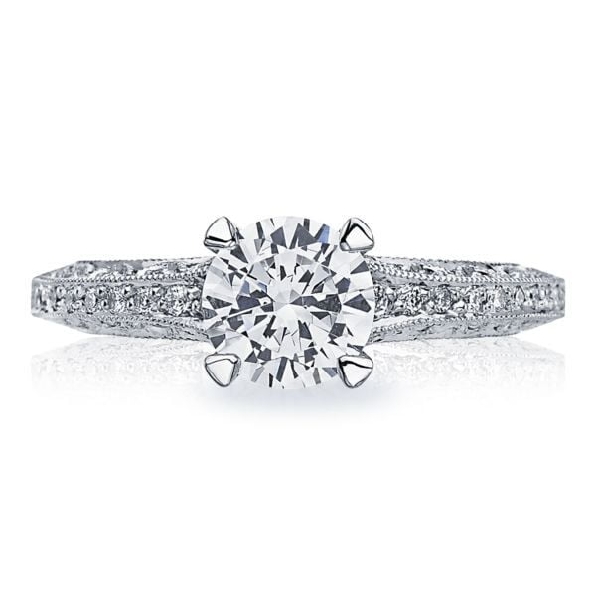 2616 RD 5 W - 0.17ctw Diamond VS Clarity; G Colour set with Cubic Zirconia Centre Classic Crescent 18K White Gold Ring by Tacori - Serial No. 193412 - Tacori Vault 50% Off - Limited Availability