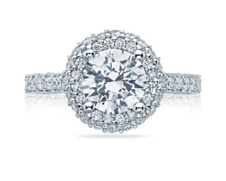 HT 2522 RD 6.5 W - 0.57ctw Diamond VS Clarity; G Colour with Cubic Zirconia Centre Blooming Beauties 18K White Gold Tacori Ring Mount - Serial No. 279789