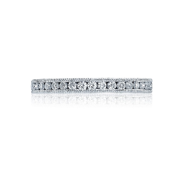 HT 2521 B 1/2 X W - 0.43ctw Diamond VS Clarity; G Colour Channel Half Way Blooming Beauties 18K White Gold Tacori Band - Serial No. 279793