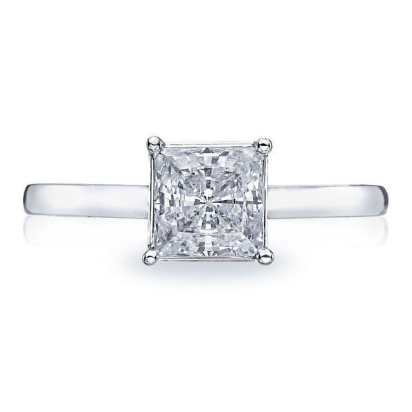 50 PR 4.5 W - Tacori Solitaire Sculpted Crescent 18K White Gold Ring  - Serial No. 167135 - Tacori Vault 50% Off - Limited Availability (Set with 0.53ct Princess Cut Diamond VS1 Clarity; I Colour = $3175.50 + HST)