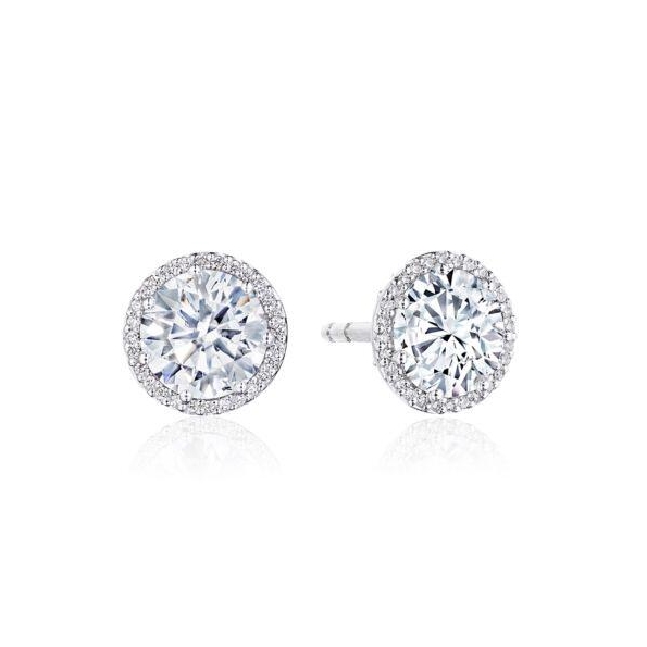 0.45ctw Diamond VS Clarity; G Colour Tacori Bloom 18K White Gold Stud Earrings by Tacori - Serial No. 293642