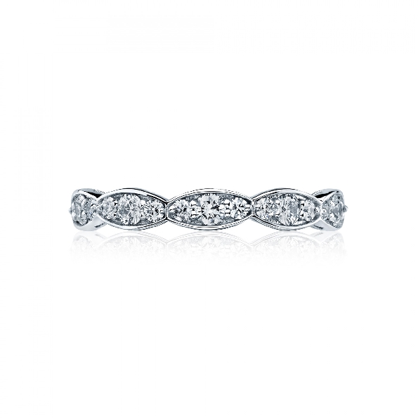 46-3 ET W - 0.90ctw Diamond VS Clarity; G Colour Marquise Shapes Eternity Sculpted Crescent 18K White Gold Tacori Band - Serial No. 293661