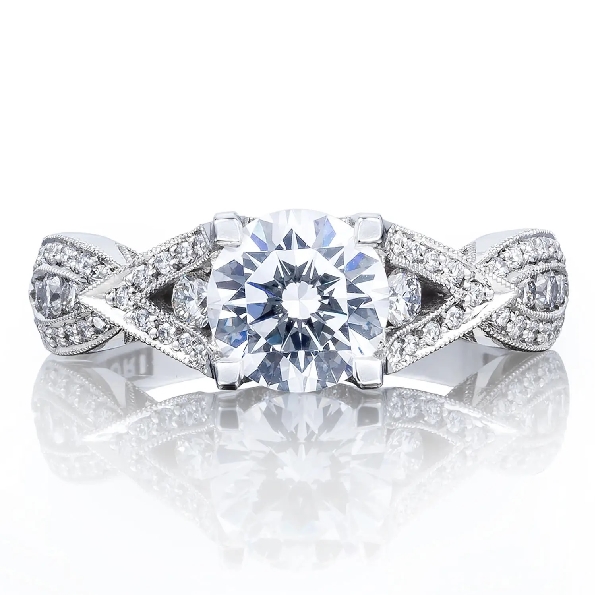 2647 RD 6.5 0.46ctw Diamond VS Clarity; G Colour with Cubic Zirconia Centre Ribbon Platinum Ring Mount  by Tacori - Serial No. 316709 - Tacori Vault 50% Off - Limited Availability