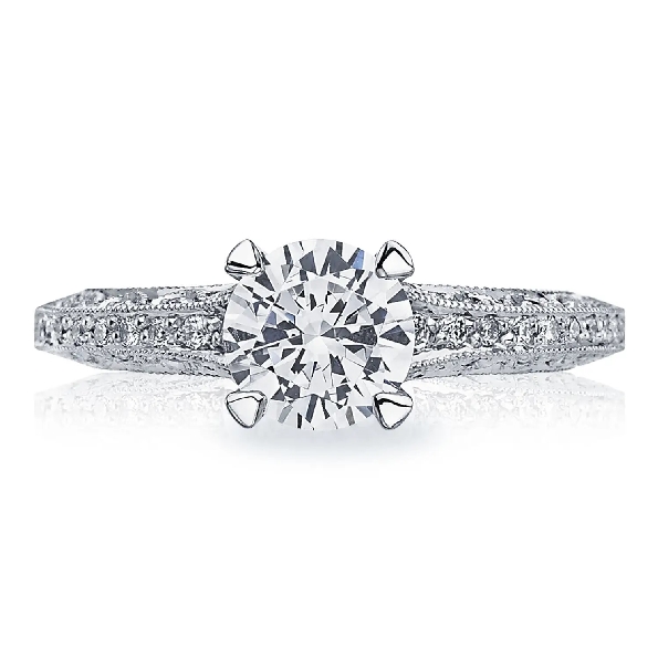 2616 RD 6.5 0.22ctw Diamond with Cubic Zirconia Centre Classic Crescent Platinum Ring Mount by Tacori Serial No. 325628 - Tacori Vault 50% Off - Limited Availability