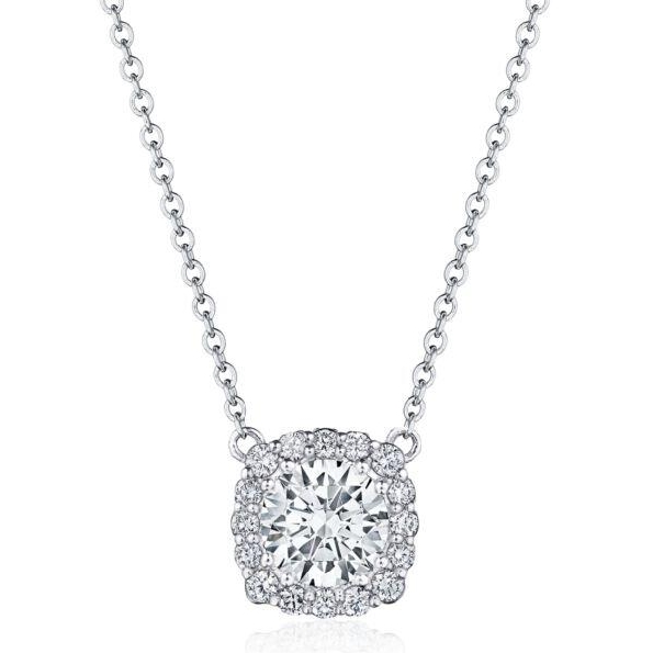 0.20ctw Diamond VS Clarity; G Colour with Cubic Zirconia Centre Full Bloom 18K White Gold Necklace by Tacori - Serial No. 322463