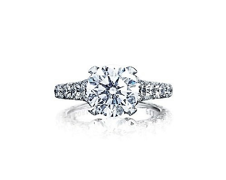 HT 2623 RD 8 - 1.65ctw Diamond VS Clarity; G Colour set with Cubic Zirconia Centre Royal T Platinum Ring by Tacori - Serial No. 322466
