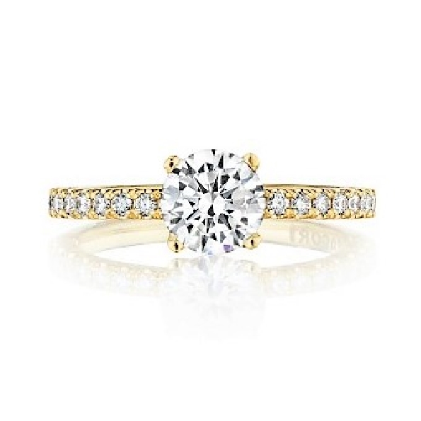 HT 2545 RD 6.5 Y - 0.34ctw Diamond VS Clarity G Colour set with Cubic Zirconia Centre Petite Crescent Tacori 18K Yellow Gold Ring Mount - Serial No. 322470