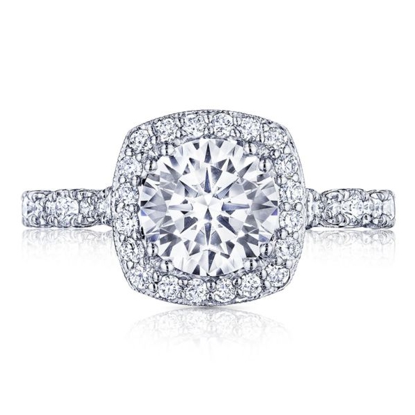 HT 2560 CU 7.5 W - 0.65ctw Diamond VS Clarity G Colour set with Cubic Zirconia Centre Petite Crescent Marquise Shapes 18K White Gold Tacori Ring Mount - Serial No. 384735