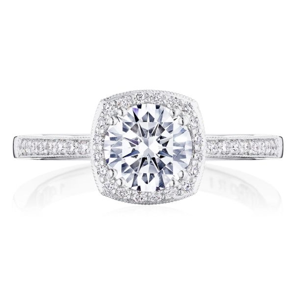 P103 CU 6.5 FW - 0.25ctw Diamond SI1 Clarity; H Colour set with Round Cubic Zirconia Centre Coastal Crescent 14K White Gold Ring by Tacori - Serial No. 399658