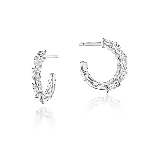 FE 831 - 1.10ctw Pear Diamond VS Clarity; G Colour Stilla 18K White Gold Huggie Earrings by Tacori - Serial No. 2202918