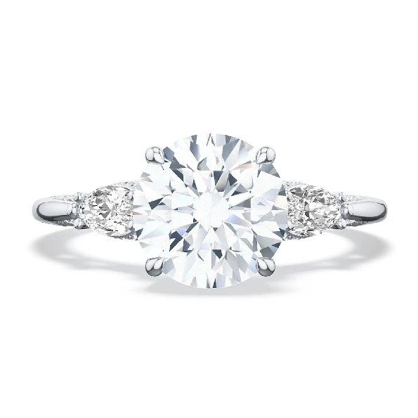 2685 RD 8 W- 0.36ctw Diamond VS Clarity; G Colour Marquise Shape Shoulders with Round Cubic Zirconia Centre Simply Tacori 18K White Gold Tacori Ring - Serial No. 602017