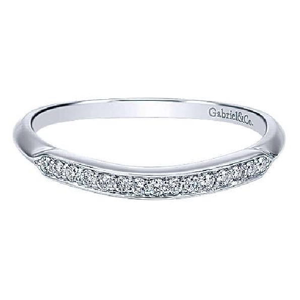 0.09ctw Diamond SI2 Clarity; GH Colour Contoured 14K White Gold Band by Gabriel & Co. - Serial No. S1041364