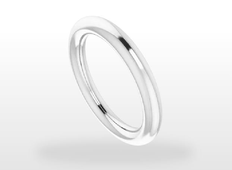 3mm Full Round Sterling Silver Band